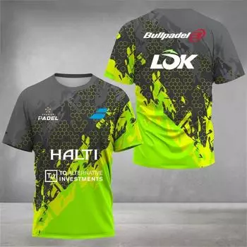 Летние тренировочные футболки для тенниса с 3D-принтом, быстросохнущие, дышащие, с круглым вырезом, с коротким рукавом, футболка-блейзер, мужская модная повседневная спортивная одежда S