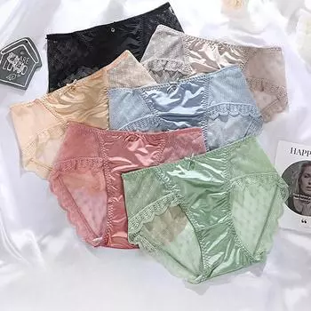 Летние трусики тонкое сексуальное нижнее белье женские трусы кружевное сетчатое белье треугольные трусики M розовый