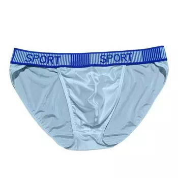 Летние трусы из ледяного шелка с принтом букв и высоким разрезом. Мужские трусы гладкие, удобные, дышащие. Для повседневной носки. M белый