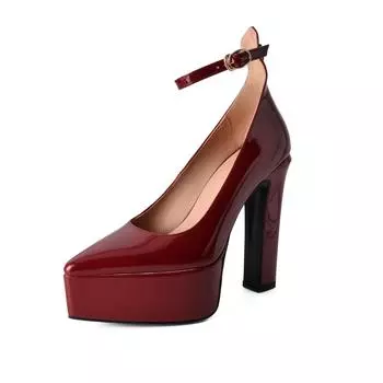 Летние туфли Krazing Pot из искусственной кожи с острым носком на очень высоком каблуке с ремешками на щиколотке, большие размеры 43, женские водонепроницаемые туфли-лодочки 34 абрикосовый