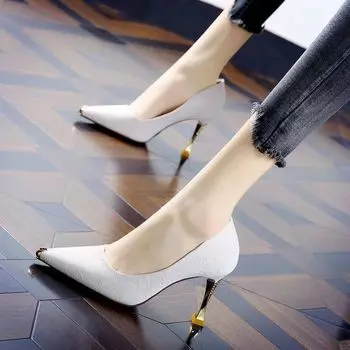 Летние туфли-лодочки стилетто для женщин, со стразами, с острым носком, на высоком каблуке, обувь для женщин 2025 со скидкой, шикарная и элегантная молодежная обувь 34