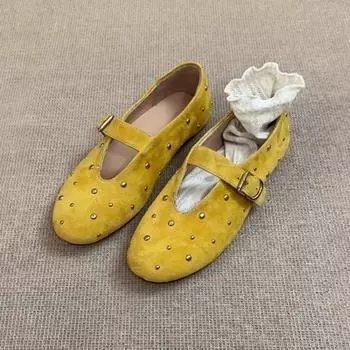 Летние туфли Мэри Джейн для женщин, модные замшевые классические ретро-коричневые повседневные туфли с мягкой подошвой, удобные женские туфли на плоской подошве 35 розовый