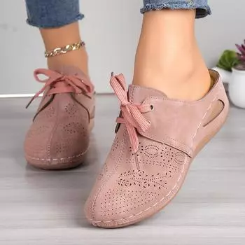 Летние туфли-мюли Slip-On, женские, дышащие, дизайнерские, на танкетке, женские, модные, повседневные, сандалии, шлепанцы, женские, Zapatos De Mujer 36 чёрный