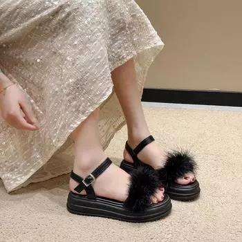 Летние туфли на платформе и высоком каблуке 35 чёрный