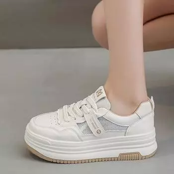 Летние туфли на платформе со шнуровкой для женщин, новые дышащие сетчатые женские низкие кроссовки для активного отдыха, женская повседневная спортивная обувь для ходьбы 35 фиолетовый