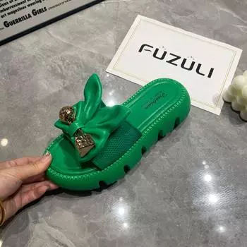 Летние туфли на платформе женские новые сандалии знаменитости Интернета модные женские наружные тапочки сандалии корейская версия прилив 36 чёрный