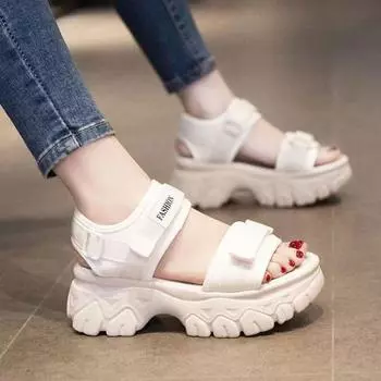 Летние туфли на танкетке с толстым каблуком для вечера 35 чёрный