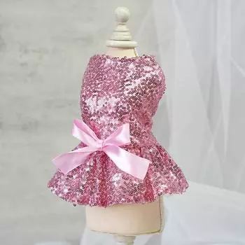 Летние юбки для собак с пайетками, свадебные платья принцессы для собак, платья-пачки для маленьких щенков, одежда для собак для девочек-чихуахуа, одежда для щенков XS