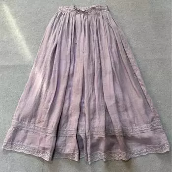 Летние юбки Johnature с эластичной резинкой на талии, женские винтажные лоскутные кружевные свободные универсальные юбки Mori