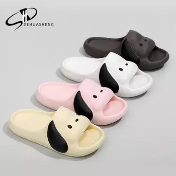 Летние удобные домашние домашние тапочки из материала EVA на толстой подошве с мягкой подошвой, противоскользящие, повышенной износостойкости, повседневные модные тапочки 36-37 белый