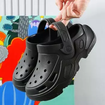 Летние удобные мягкие сандалии для мужчин, увеличивающие высоту каблука, на платформе, нескользящие водонепроницаемые сандалии для женщин, сабо 36-37