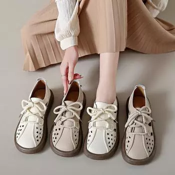 Летние удобные повседневные дышащие туфли на мягкой подошве, универсальные женские сандалии на плоской подошве