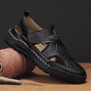 Летние уличные мужские сандалии, Нескользящие мужские повседневные кроссовки, удобные пляжные сандалии, мужские дышащие забродные сандалии больших размеров 38