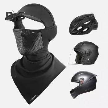 Летние уличные велосипедные гетры, дышащие солнцезащитные и УФ-защитные легкие мужские и женские банданы с остроконечным шарфом, защитный щиток для лица чёрный