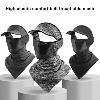 Летние уличные велосипедные гетры, дышащие солнцезащитные и УФ-защитные легкие мужские и женские банданы с остроконечным шарфом, защитный щиток для лица чёрный