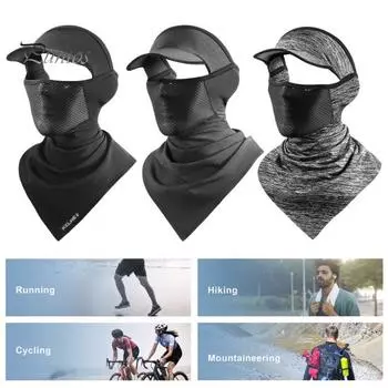 Летние уличные велосипедные гетры, дышащие солнцезащитные и УФ-защитные легкие мужские и женские банданы с остроконечным шарфом, защитный щиток для лица чёрный