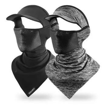Летние уличные велосипедные гетры, дышащие солнцезащитные и УФ-защитные легкие мужские и женские банданы с остроконечным шарфом, защитный щиток для лица чёрный