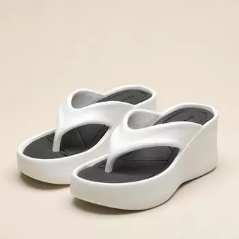 Летние уникальные модные шлепанцы на толстой подошве, повседневные сандалии в корейском стиле с нескользящим каблуком, высококачественные уличные тапочки из ЭВА 35-36