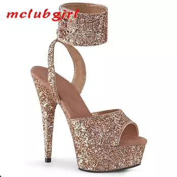 Летние универсальные кожаные туфли с пряжкой «рыбий рот», резиновые модные сандалии на очень высоком каблуке, каблук 15 см, платформа 5 см YKC 33 абрикосовый