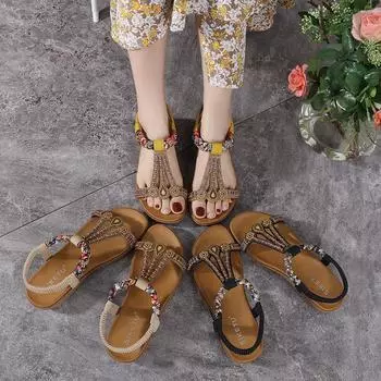 Летние универсальные модные женские сандалии модные эластичные талии легкие и удобные женские сандалии 42