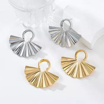 Летние веерообразные серьги из сплава: Металлические серьги в европейском и американском стиле для женщин серебряный