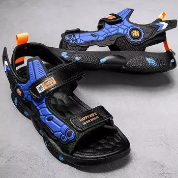 Летние волшебные сандалии, детская резиновая спортивная пляжная обувь с мягкой подошвой 28 красный/чёрный