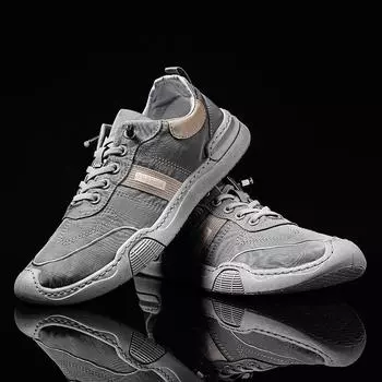 Летние вулканизированные туфли, мужские туфли, парусиновые туфли из ткани Ice Silk, серые плоские повседневные спортивные туфли на плоской подошве, мужские туфли из ткани Old Beijing Cloth 39 серый