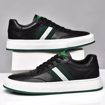 Летние высококачественные мужские кроссовки для бега на открытом воздухе, теннисные туфли, нескользящая мягкая подошва, повседневная обувь из кожи, модные оксфорды 38 чёрный