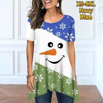 Летние женские базовые повседневные свободные топы с короткими рукавами и круглым вырезом под разрезом, модная и удобная уличная одежда XS-8XL M