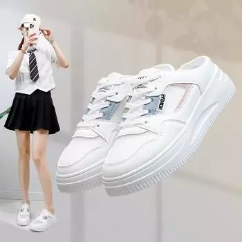 Летние женские белые полутапочки Baotou 2025 года: Повседневные туфли без застежек - CY669 Size 39 белый/синий