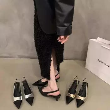 Летние женские босоножки на низком каблуке, модные туфли с острым носком, элегантные женские босоножки для стриптиза 35 золотой