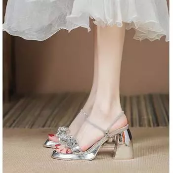 Летние женские босоножки на тонких ремешках и босоножки на блочном каблуке