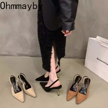 Летние женские босоножки на золотистом высоком каблуке, модные туфли с острым носком, элегантные женские босоножки для стриптиза 35 верблюд