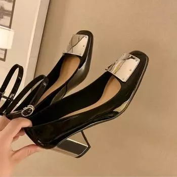 Летние женские босоножки Новые весенние босоножки Элегантные женские туфли на высоком каблуке с квадратным носком Розовые туфли на высоком каблуке Модные женские босоножки 35 розовый