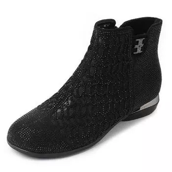 Летние женские ботинки из ажурной сетки, женские ботильоны, дышащие, черного цвета, 3 см, большой размер 35-43 35 чёрный