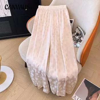 Летние женские брюки больших размеров с драпировкой, широкие тонкие свободные брюки