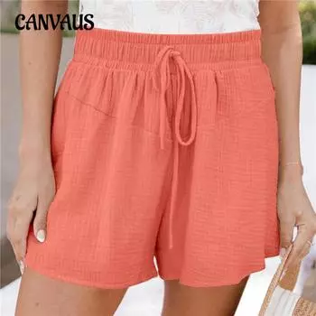 Летние женские брюки больших размеров, свободные двухслойные повседневные шорты с морщинами, широкие брюки