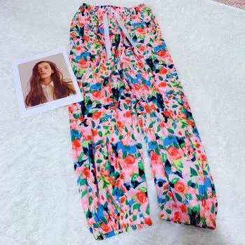 Летние женские брюки-фонарики из хлопка и вискозы 2025 - Пляжная одежда с защитой от комаров, эластичная щиколотка, повседневный свободный крой, смесь искусственного хлопка. XL (suggested for 80-125 lbs)