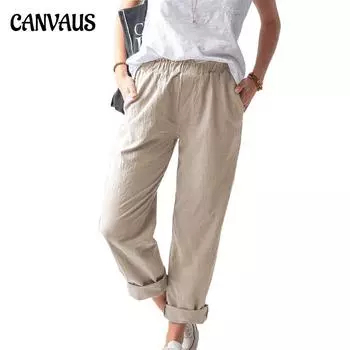 Летние женские брюки, однотонные повседневные эластичные прямые брюки с высокой талией, женские S желтый оранжевый