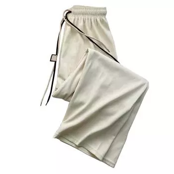 Летние женские брюки свободного кроя с высокой талией, мягкие спортивные брюки, повседневные трендовые прямые брюки, широкие брюки