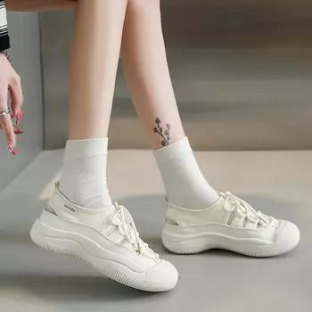 Летние женские дышащие высокие сандалии повседневные полые туфли женские сандалии модные и дышащие хорошего качества обувь 35-40 35 чёрный