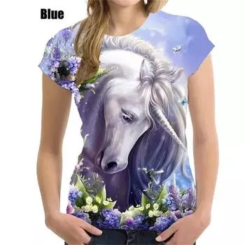 Летние женские футболки с короткими рукавами, элегантные футболки с цифровым 3D принтом для девочек и девочек, модный тонкий пуловер, женская повседневная одежда, рубашки, топы M