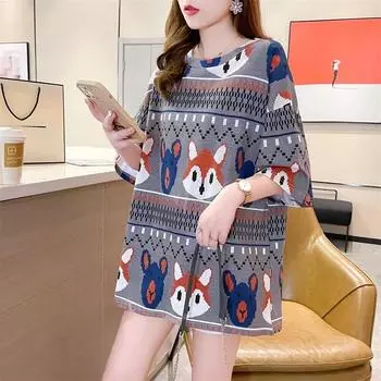 Летние женские футболки с короткими рукавами и принтом мультфильмов в Корейском стиле, топы с графикой y2k, длинная футболка, одежда больших размеров в стиле Харадзюку для подружек M серый