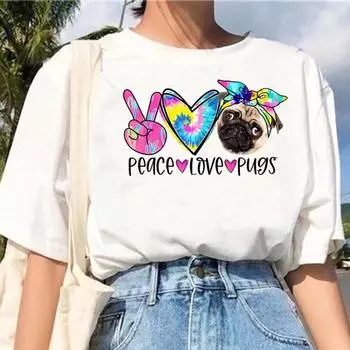 Летние женские футболки с мопсом, забавные дизайнерские уличные топы, женская забавная одежда S
