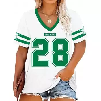 Летние женские футболки с полосатым принтом, топы, модные цифровые узоры 89/28, футболка для женщин с V-образным вырезом, женская одежда для отдыха, пуловер M