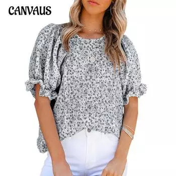 Летние женские футболки, топы, женские комплекты с объемными рукавами и принтом, круглый вырез, короткий рукав S чёрный