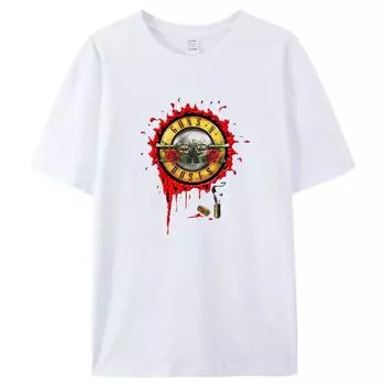 Летние женские футболки унисекс с принтом Guns N Roses, новая футболка из хлопка, женская футболка унисекс с хип-хоп-музыкой 4XL чёрный