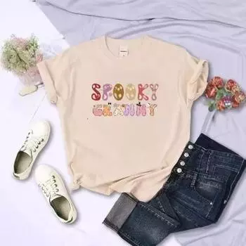 Летние женские хлопковые свободные повседневные футболки с короткими рукавами с принтом Барби для женщин S белый