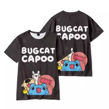 Летние женские и мужские футболки с коротким рукавом Bugcat Capoo с рисунком, одежда для фитнеса, новые мужские футболки, футболки для косплея XS