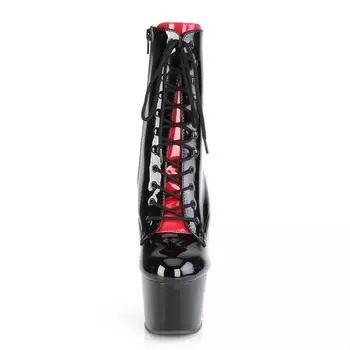 Летние женские короткие сапоги 2025 года на очень высоком каблуке 17 см с платформой, низкие черные модные сапоги с закругленным носком и клеевой подошвой 34 чёрный